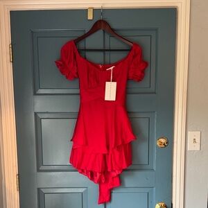 SAINTS + SECRETS OFF THE SHOULDER DRESS